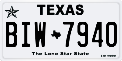 TX license plate BIW7940