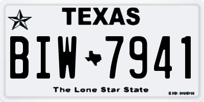 TX license plate BIW7941