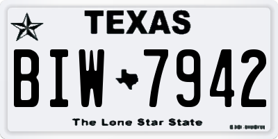 TX license plate BIW7942