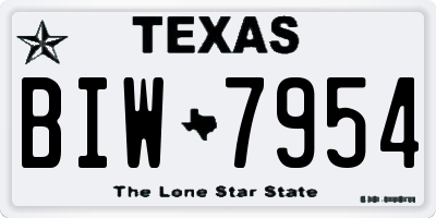 TX license plate BIW7954