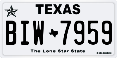 TX license plate BIW7959