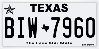 TX license plate BIW7960