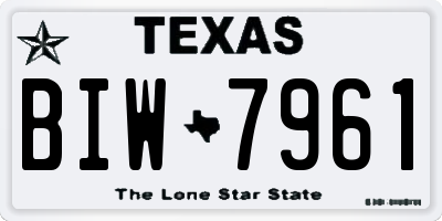 TX license plate BIW7961