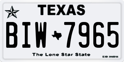 TX license plate BIW7965