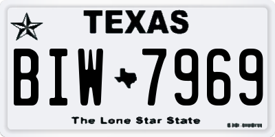TX license plate BIW7969