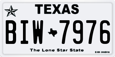 TX license plate BIW7976