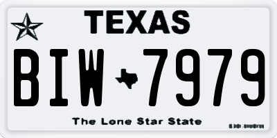 TX license plate BIW7979