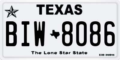 TX license plate BIW8086