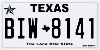 TX license plate BIW8141