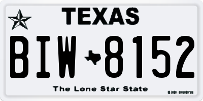 TX license plate BIW8152