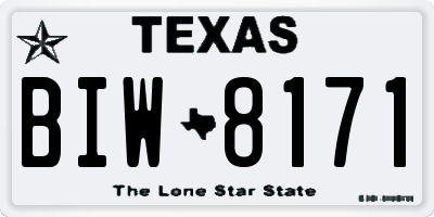 TX license plate BIW8171