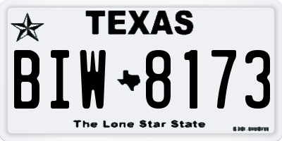 TX license plate BIW8173