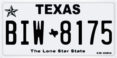 TX license plate BIW8175