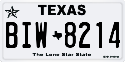 TX license plate BIW8214