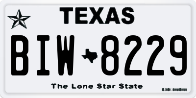 TX license plate BIW8229