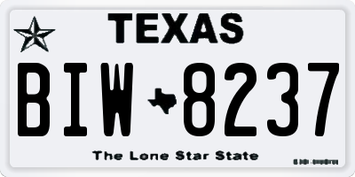 TX license plate BIW8237