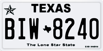 TX license plate BIW8240