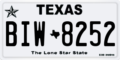 TX license plate BIW8252