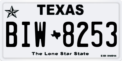 TX license plate BIW8253