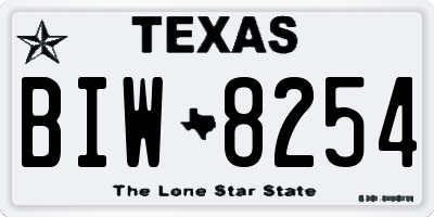 TX license plate BIW8254