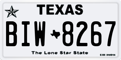 TX license plate BIW8267