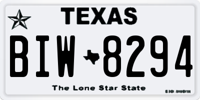 TX license plate BIW8294