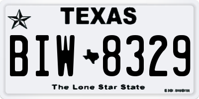 TX license plate BIW8329