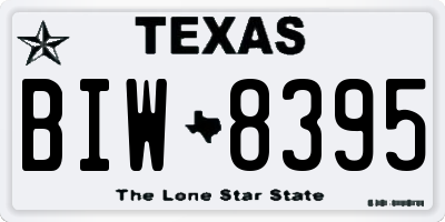 TX license plate BIW8395