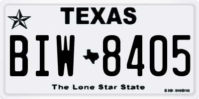 TX license plate BIW8405