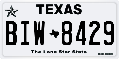 TX license plate BIW8429