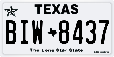 TX license plate BIW8437