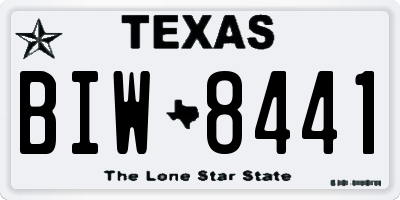 TX license plate BIW8441