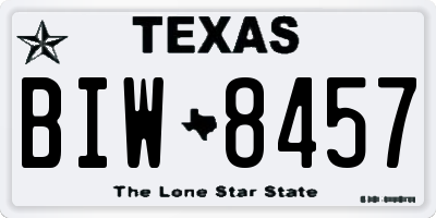 TX license plate BIW8457