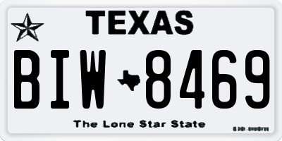 TX license plate BIW8469