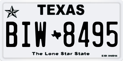 TX license plate BIW8495