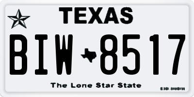 TX license plate BIW8517