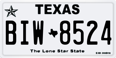 TX license plate BIW8524