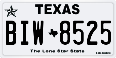 TX license plate BIW8525