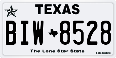 TX license plate BIW8528
