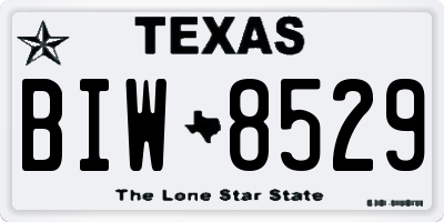 TX license plate BIW8529