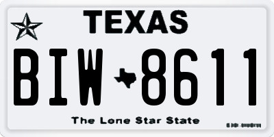 TX license plate BIW8611