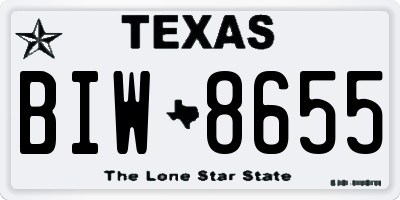 TX license plate BIW8655