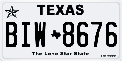TX license plate BIW8676
