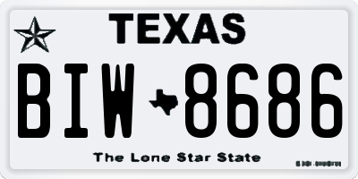 TX license plate BIW8686