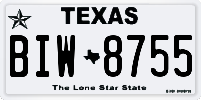 TX license plate BIW8755