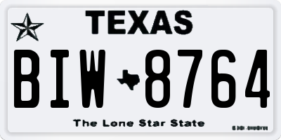 TX license plate BIW8764