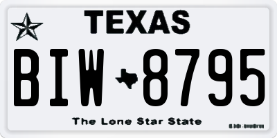 TX license plate BIW8795