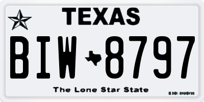TX license plate BIW8797