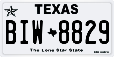 TX license plate BIW8829