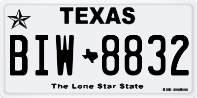 TX license plate BIW8832